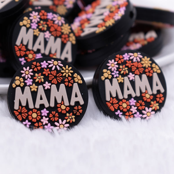 close up view of a pile of Mama Silicone Focal Bead Accessory