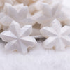 close up view of a Metallic White Snowflake Silicone Focal Bead Accessory