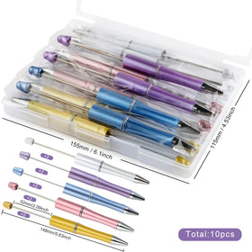 Colorful Mixed Beadable Pen Kit - case included - 10 pieces