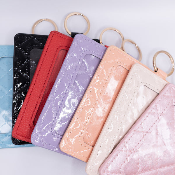top view of a solid color Add-A-Wristlet Wallet Card Holder with ID Window