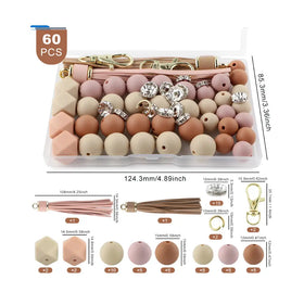 Tassel and Silicone Variety Bead Pack with storage case- 60 Pieces