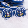macro view of Navy Logo Silicone Focal Bead Accessory