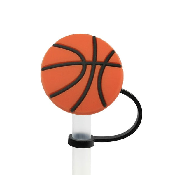 front view of a Basketball Straw Topper