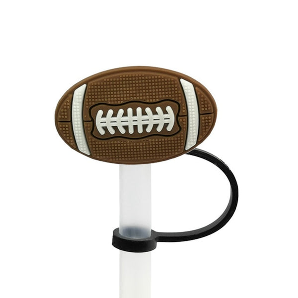 front view of a Football Straw Topper