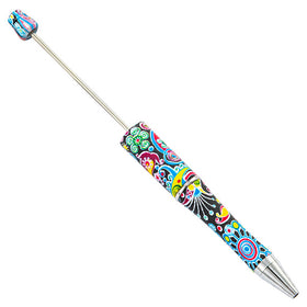 Paisley Leopard DIY Plastic Beadable Pens