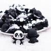 front view of a pile of Panda 3D Silicone Focal Bead Accessory