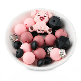 Pig Silicone Variety Bead Pack- 27 Pieces