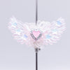 front view of a pile of 26mm Pink Double sided wing bead