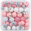 front view of a pile of Pink Cow Silicone Variety Bead Pack - 64 Pieces