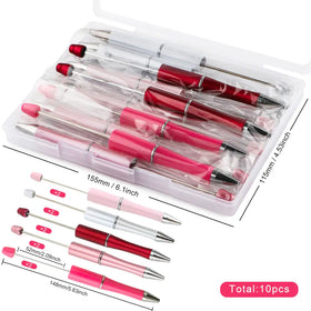 Pinks and Red Mixed Beadable Pen Kit - case included - 10 pieces