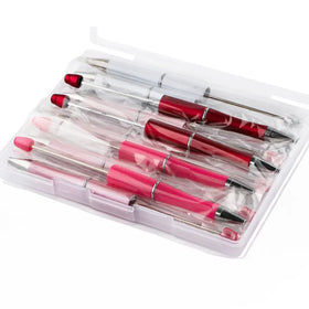 Pinks and Red Mixed Beadable Pen Kit - case included - 10 pieces