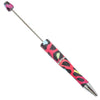 top view of a pink rainbow leopard  print DIY Plastic Beadable Pens - The Printed Collection
