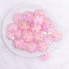 top view of a pile of 25mm Pink Clover acrylic bead