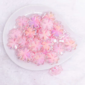 25mm Pink Clover acrylic bead