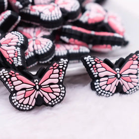Pink Butterfly Silicone Focal Bead Accessory
