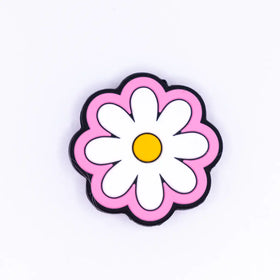 Pink Daisy Silicone Focal Bead Accessory