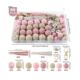 Tassel and Silicone Variety Bead Pack with storage case- 60 Pieces