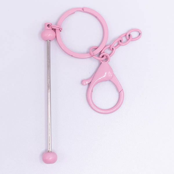 top view of a Pink Beadable Keychain Bars - 1 & 5 Count