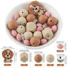 detailed view of a pile of Puppy Dog Silicone Variety Bead Pack- 27 Pieces