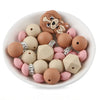 front view of a pile of Puppy Dog Silicone Variety Bead Pack- 27 Pieces