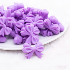 25mm Purple Bow Knot silicone bead