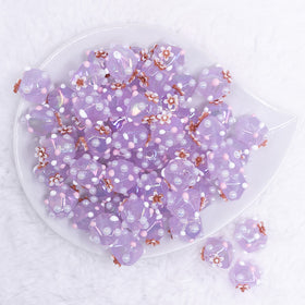 16mm Purple with Flower luxury acrylic beads