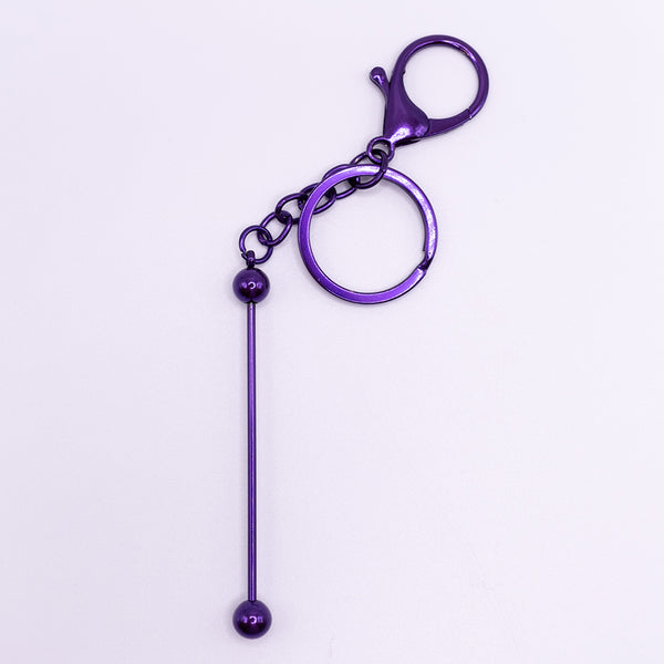 Purple Beadable Keychain Bars with Chain - 1 & 5 Count