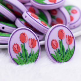Oval Flower Silicone Focal Bead Accessory