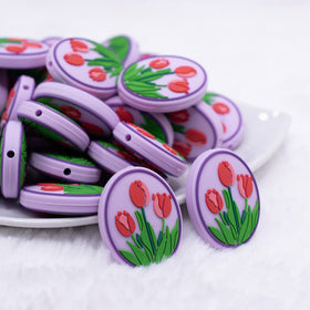 Oval Flower Silicone Focal Bead Accessory