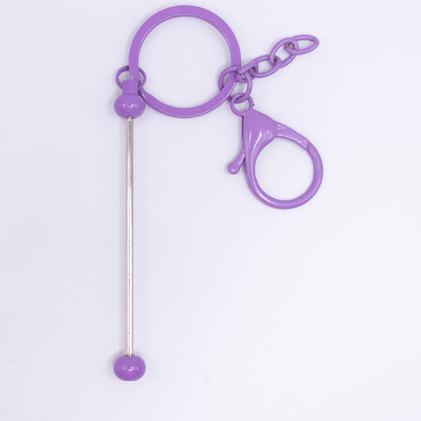 top view of a Purple Beadable Keychain Bars - 1 & 5 Count