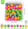 detailed view of a pile of Rainbow Leopard Silicone Variety Bead Pack - 64 Pieces