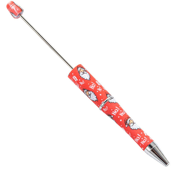 top view of a christmas print DIY Plastic Beadable Pens - The Printed Collection