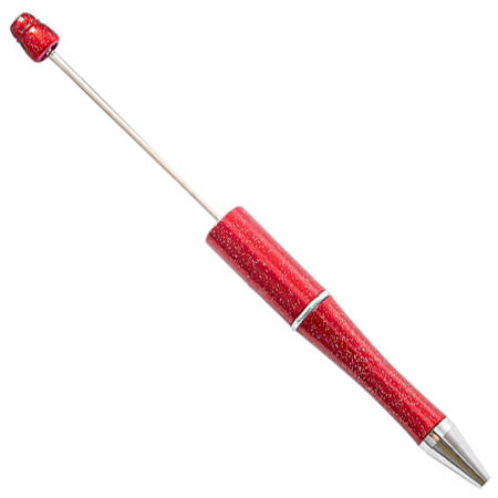 top view of a red DIY Beadable Plastic Pens - The Solids Collection
