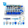 detailed view of a pile of Tassel and Silicone Variety Bead Pack with storage case- 60 Pieces