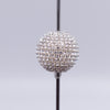 Close up front view of a pile of 21mm Silver Rhinestone Disco ball acrylic bead