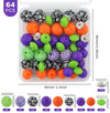 detailed view of a pile of Halloween Print Silicone Variety Bead Pack - 64 Pieces