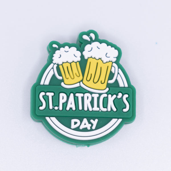 top view of a pile of St. Patrick's Day Silicone Focal Bead Accessory