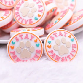Stay Pawsitive Silicone Focal Bead Accessory