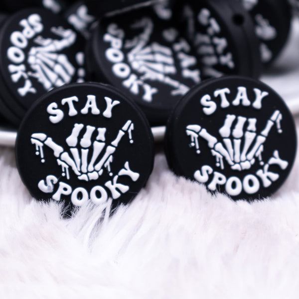 close up view of a  pile of Stay Spooky Silicone Focal Bead Accessory