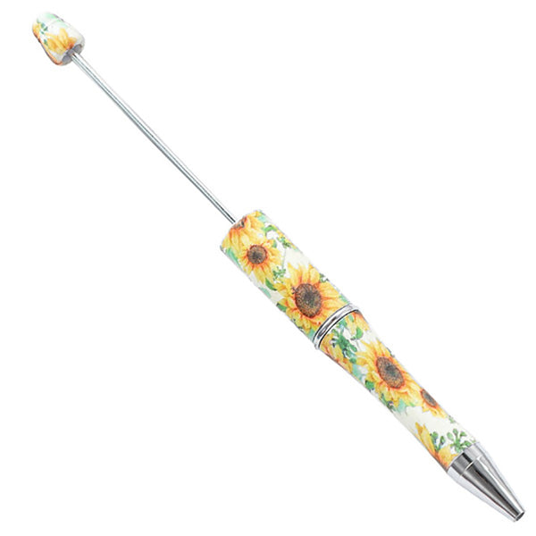 Jetec 48 Set Plastic Beadable Pens Kit Sunflower Pen Resin Daisy Sunflower  Pen Wood Beads Spacer Bead Pen Making Kit for Student Back to School Office