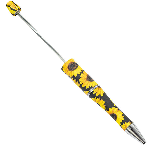 top view of a sunflower DIY Plastic Beadable Pens - The Printed Collection