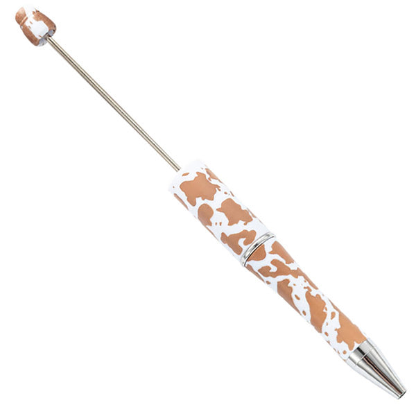 top view of a brown cow DIY Plastic Beadable Pens - The Printed Collection
