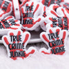 macro view of True Crime Junkie Silicone Focal Bead Accessory
