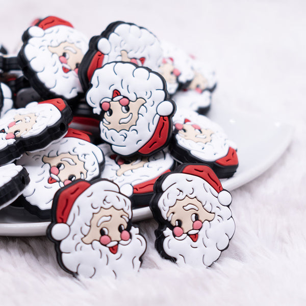 front view of Vintage Santa Silicone Focal Bead Accessory