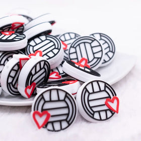 Volleyball silicone focal bead