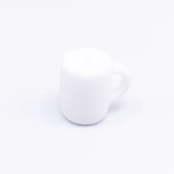 white Coffee Cup Silicone Focal Bead Accessory