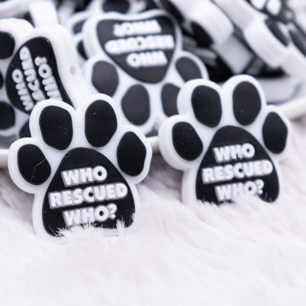 Who Rescued Who Silicone Focal Bead Accessory