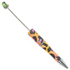 top view of a yellow rainbow leopard DIY Plastic Beadable Pens - The Printed Collection