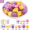 detailed view of a pile of Bow Silicone Variety Bead Pack with storage case- 63 Pieces