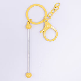 Yellow Beadable Keychain Bars with Chain - 1 & 5 Count